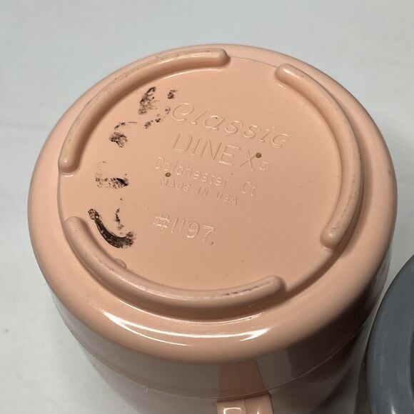Lot 12 Vintage Classic Dinex #1197  Gray Pink Insulated Mugs - Picture 7 of 8